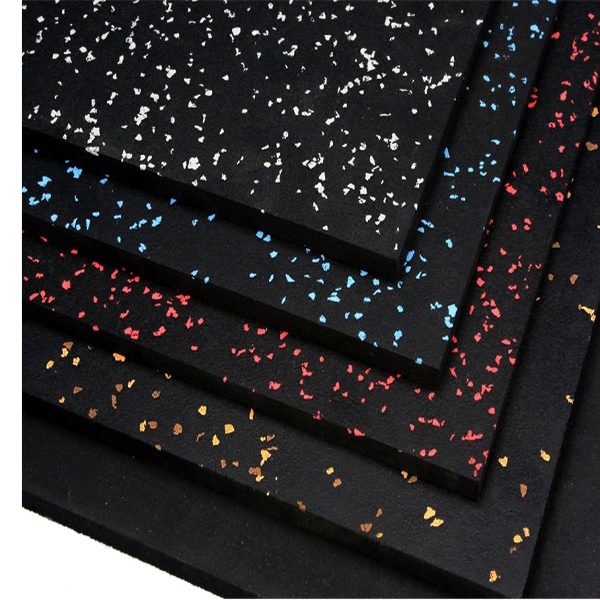 PISO GYM CAUCHO - NEGRO CON CHIPS COLORES / LISO O CUADROS RUSTICO